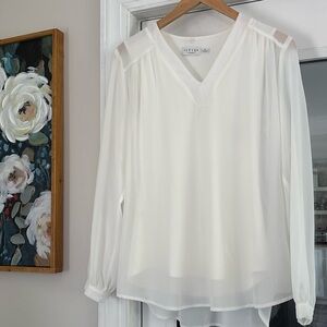 Iris Setlakwe Sz 6 white blouse long sleeve top